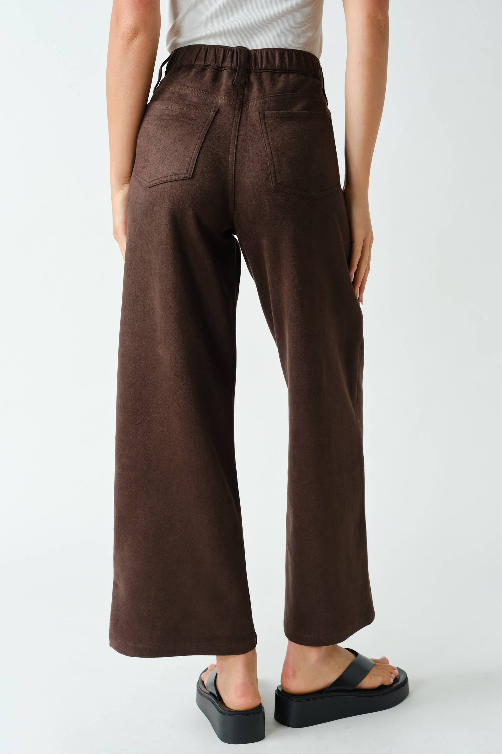 Suedette Wide Leg Pants