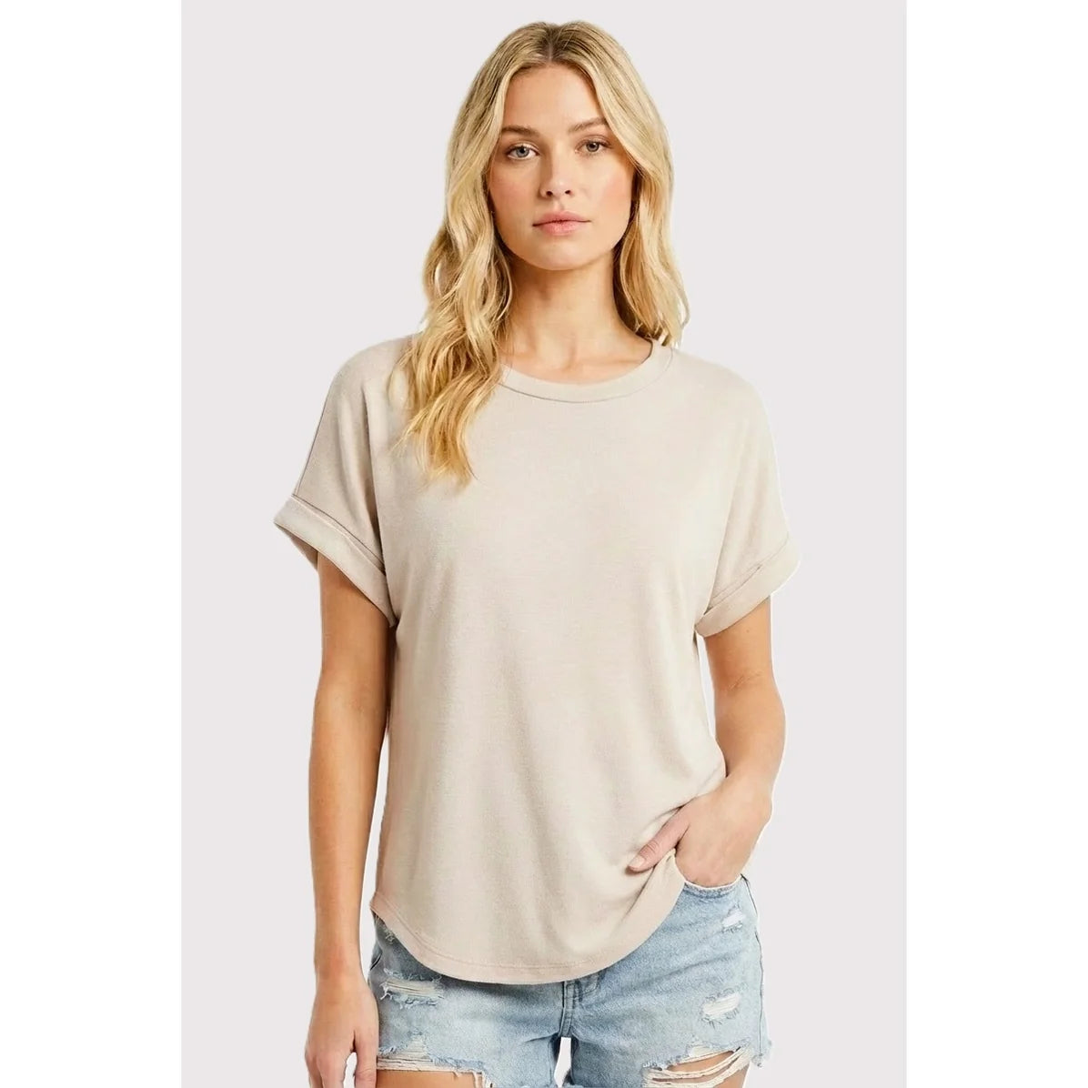 Roll Sleeve Boyfriend Tee