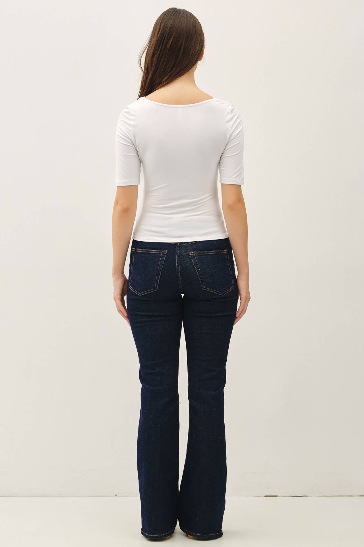 Soft Core Cowel Neck 3/4 Sleeve Top