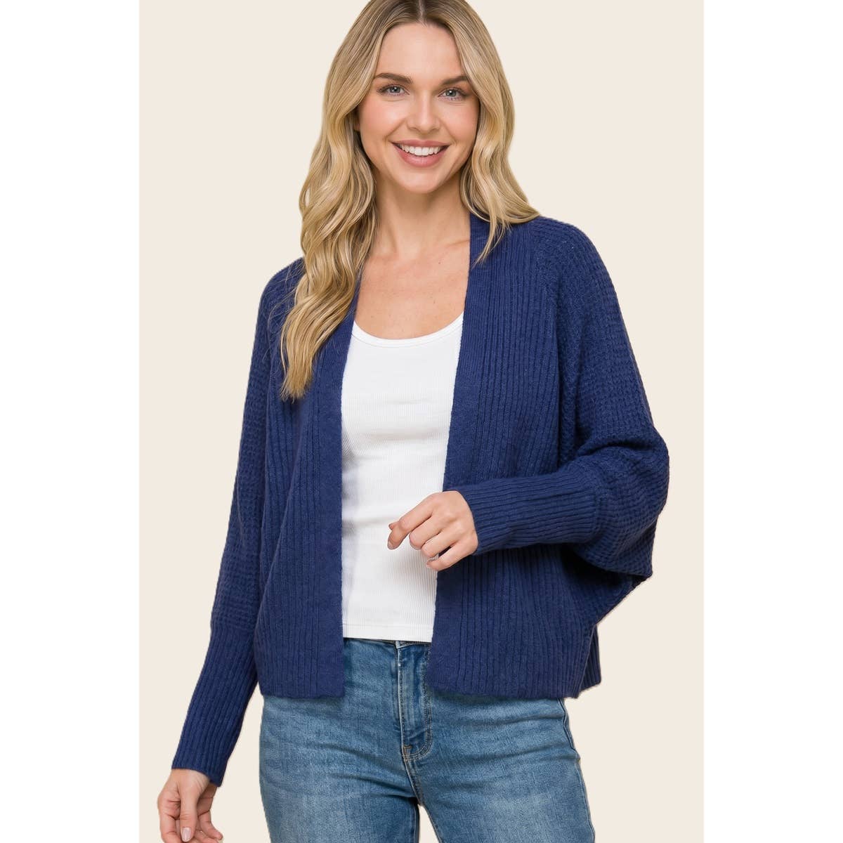 Waffle Weave Dolman Cardigan