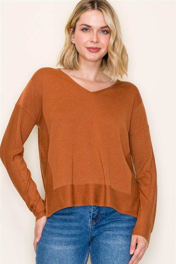 V-Neck Light Knit Sweater