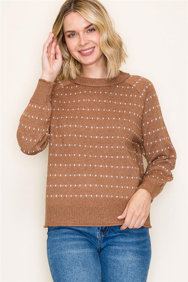 Camel Dot Knit Sweater