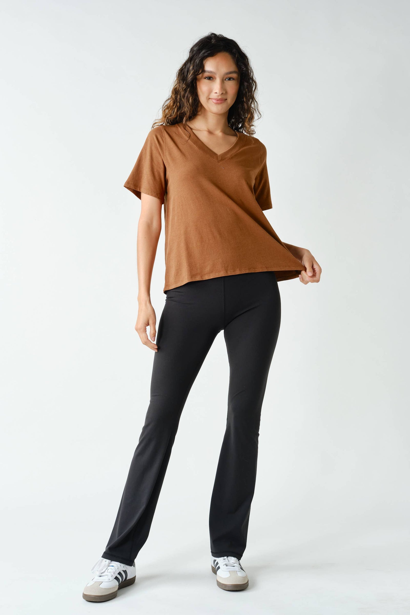 Pima Cotton Blend V-Neck Tee