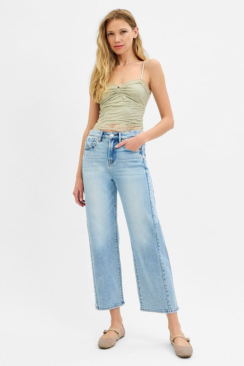Light Panel Barrel Jeans