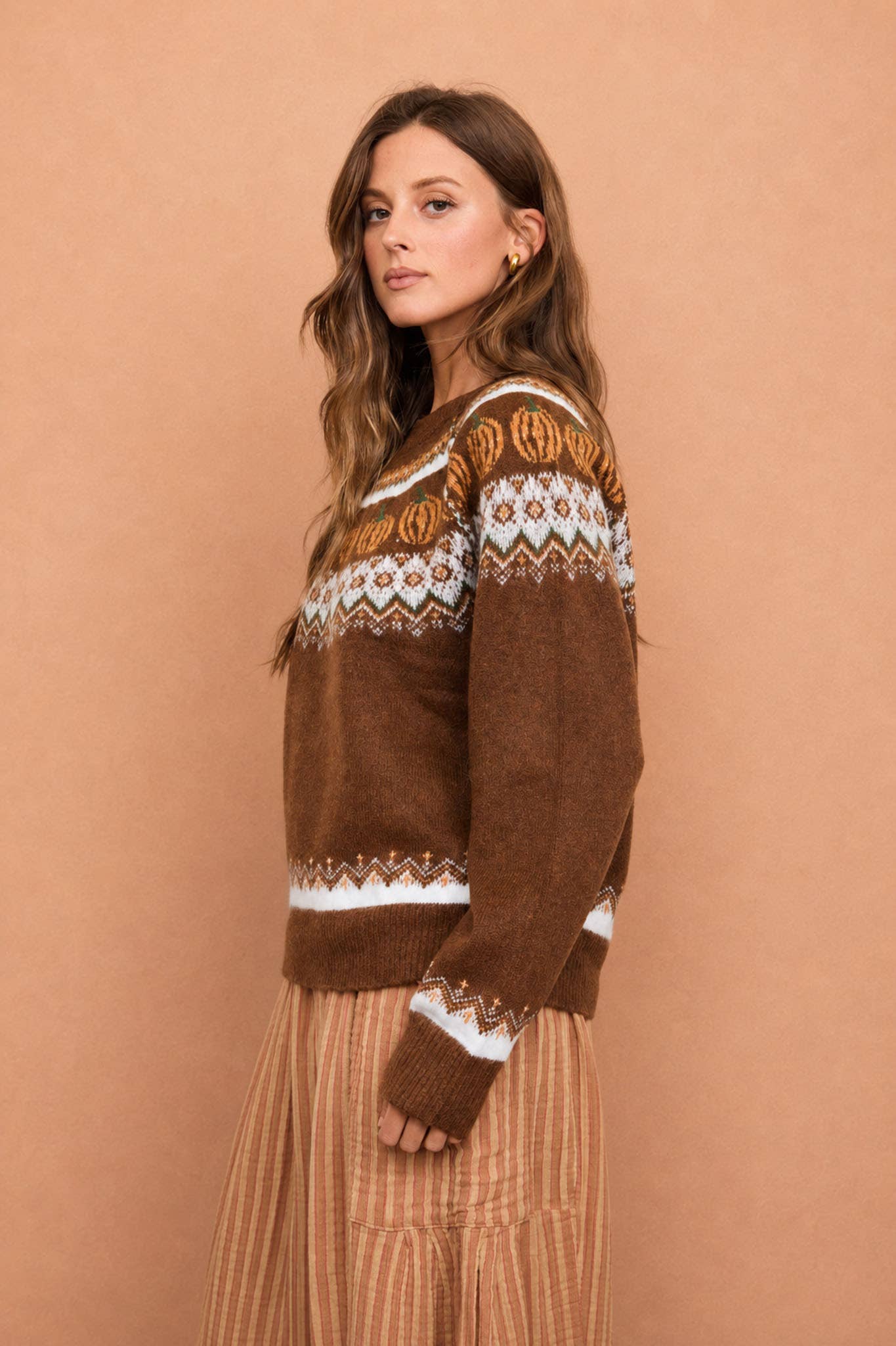 Pumpkin Fair Isle Sweater