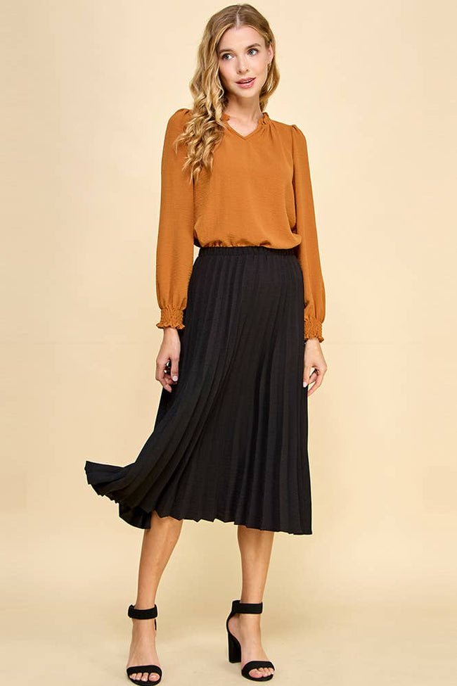 Pleated Midi Skirt