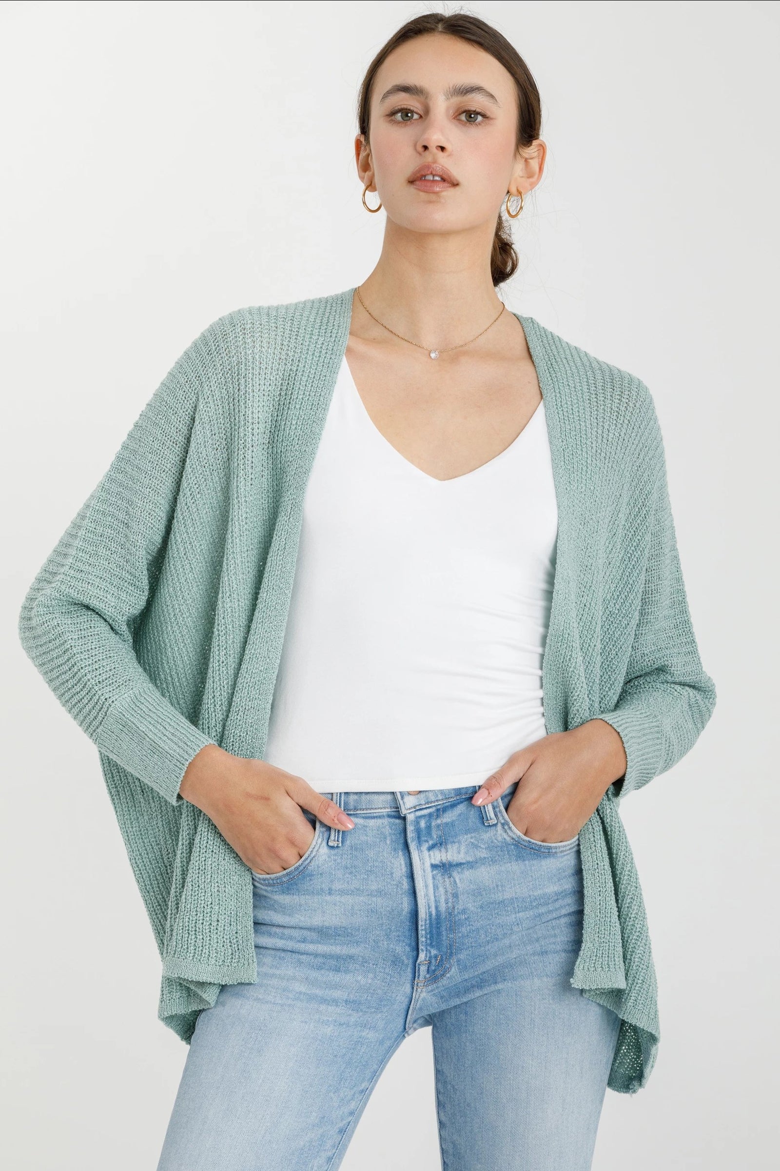 Dolman Sleeve Light Knit Cardi