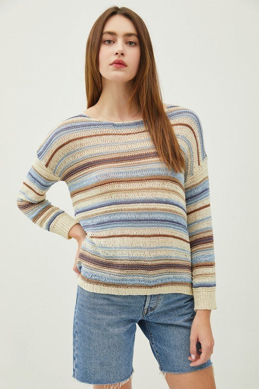 Autumn Stripe Boatneck Sweater