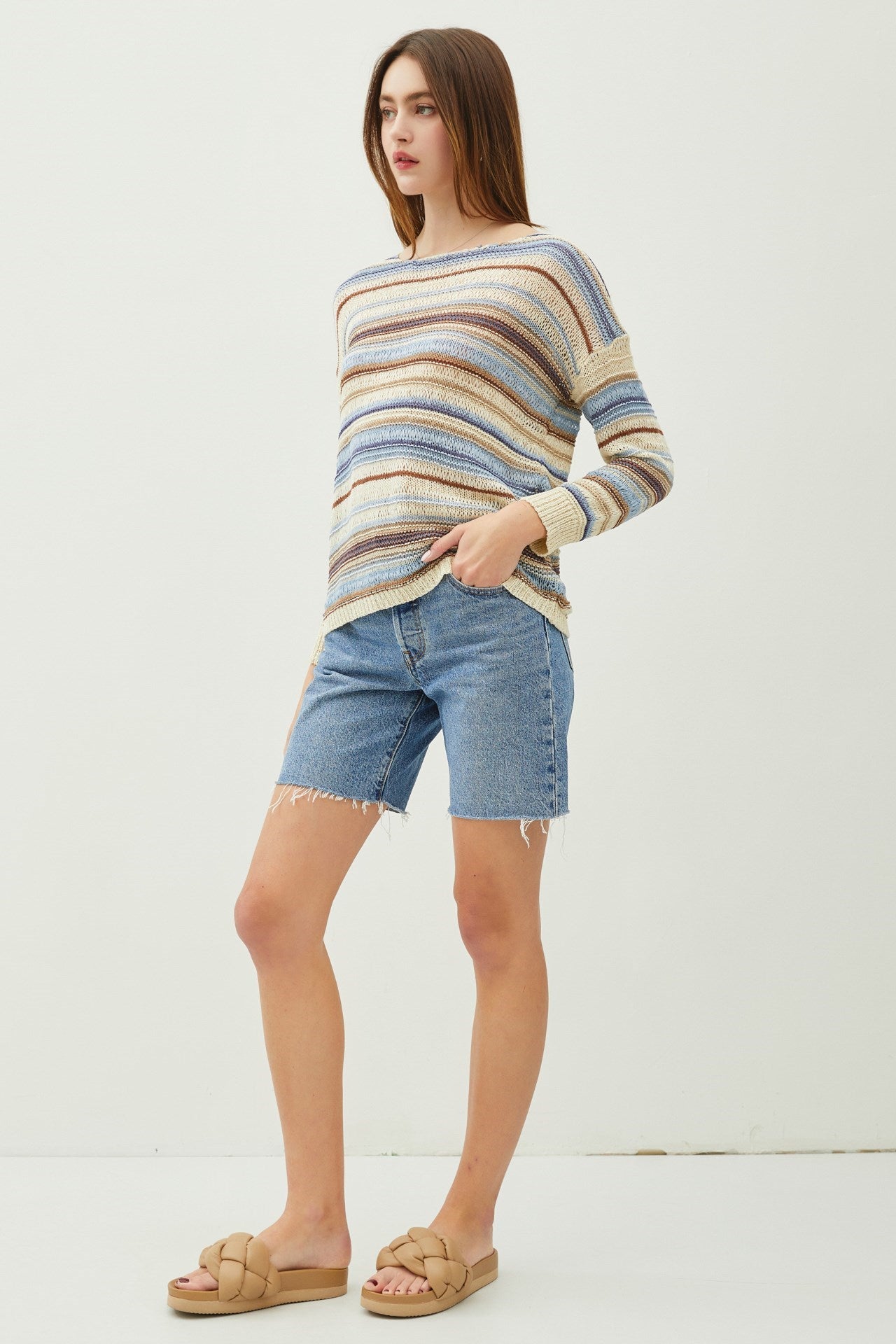 Autumn Stripe Boatneck Sweater