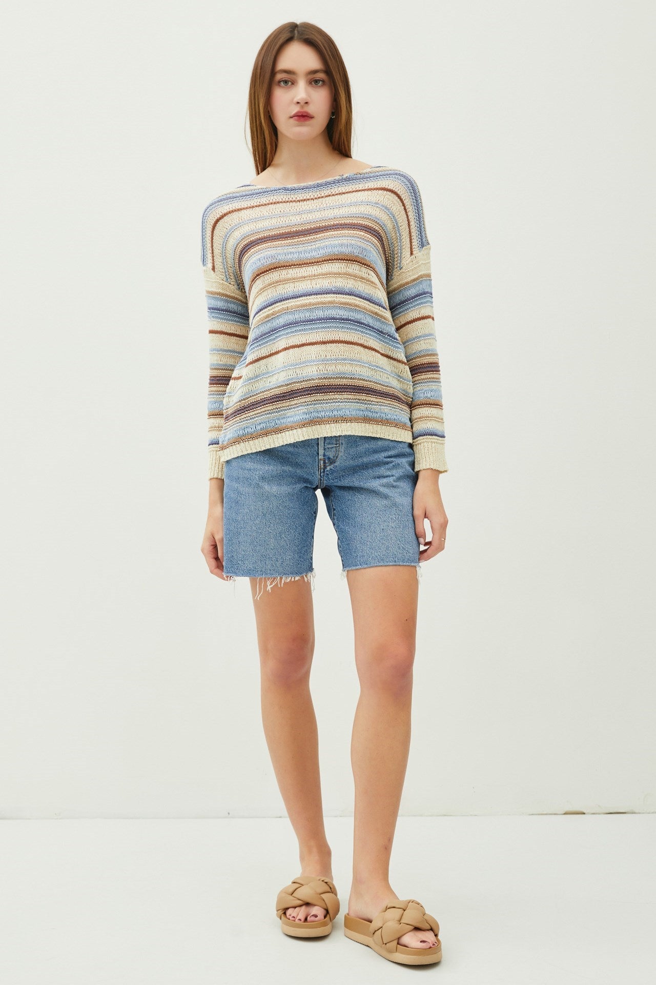 Autumn Stripe Boatneck Sweater