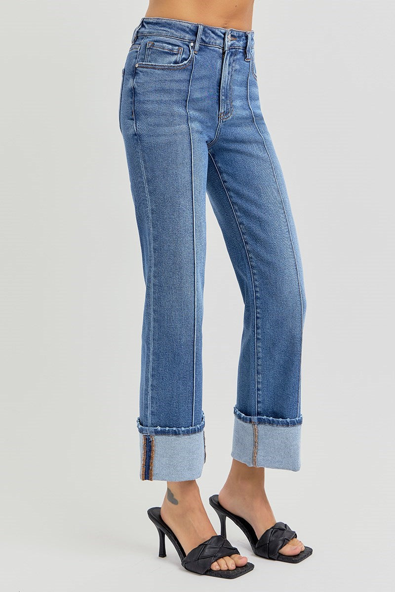 Medium Blue Center Seam Cuff Jeans