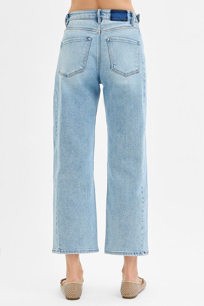 Light Panel Barrel Jeans