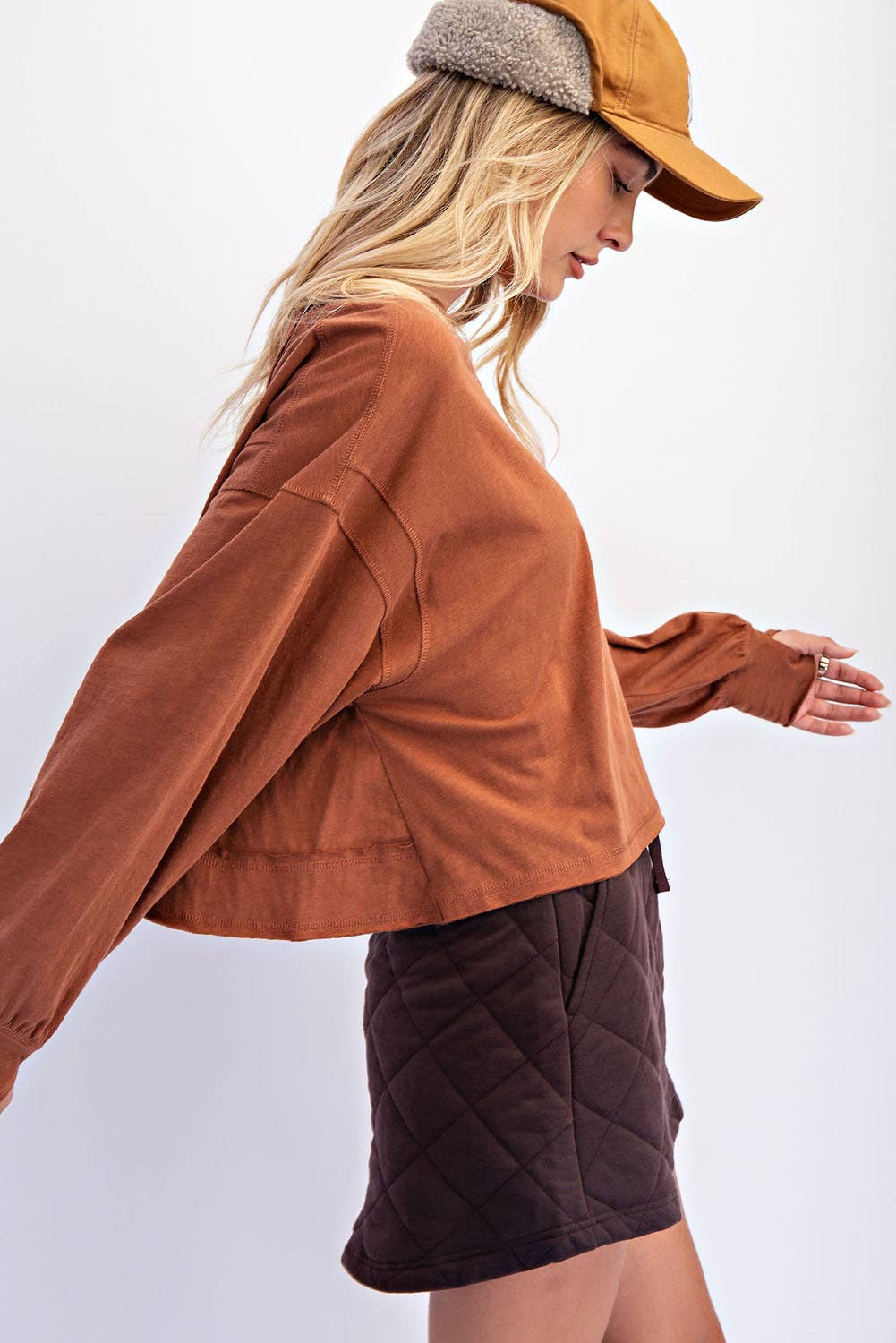 Cotton Slub Open Back Top