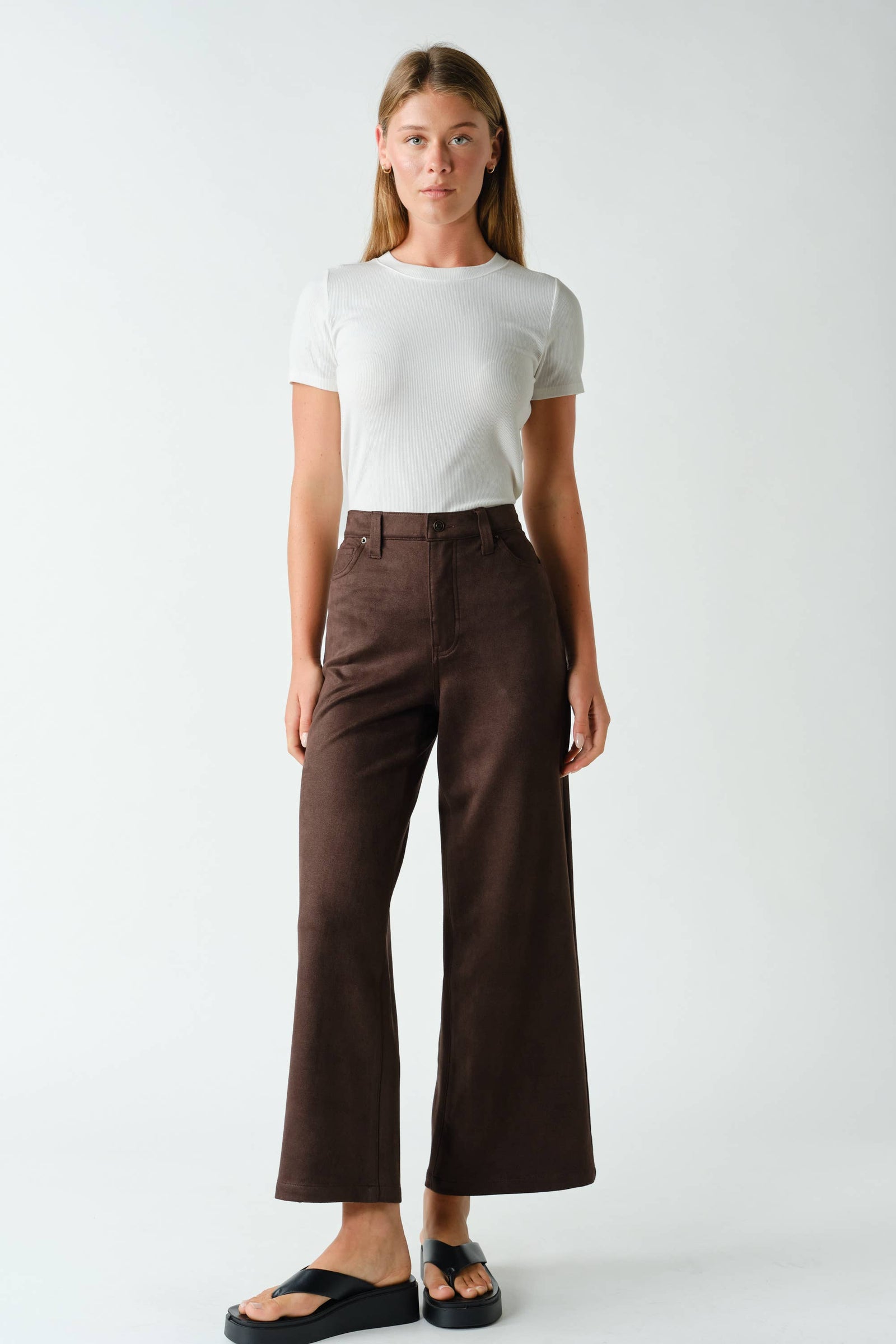 Suedette Wide Leg Pants