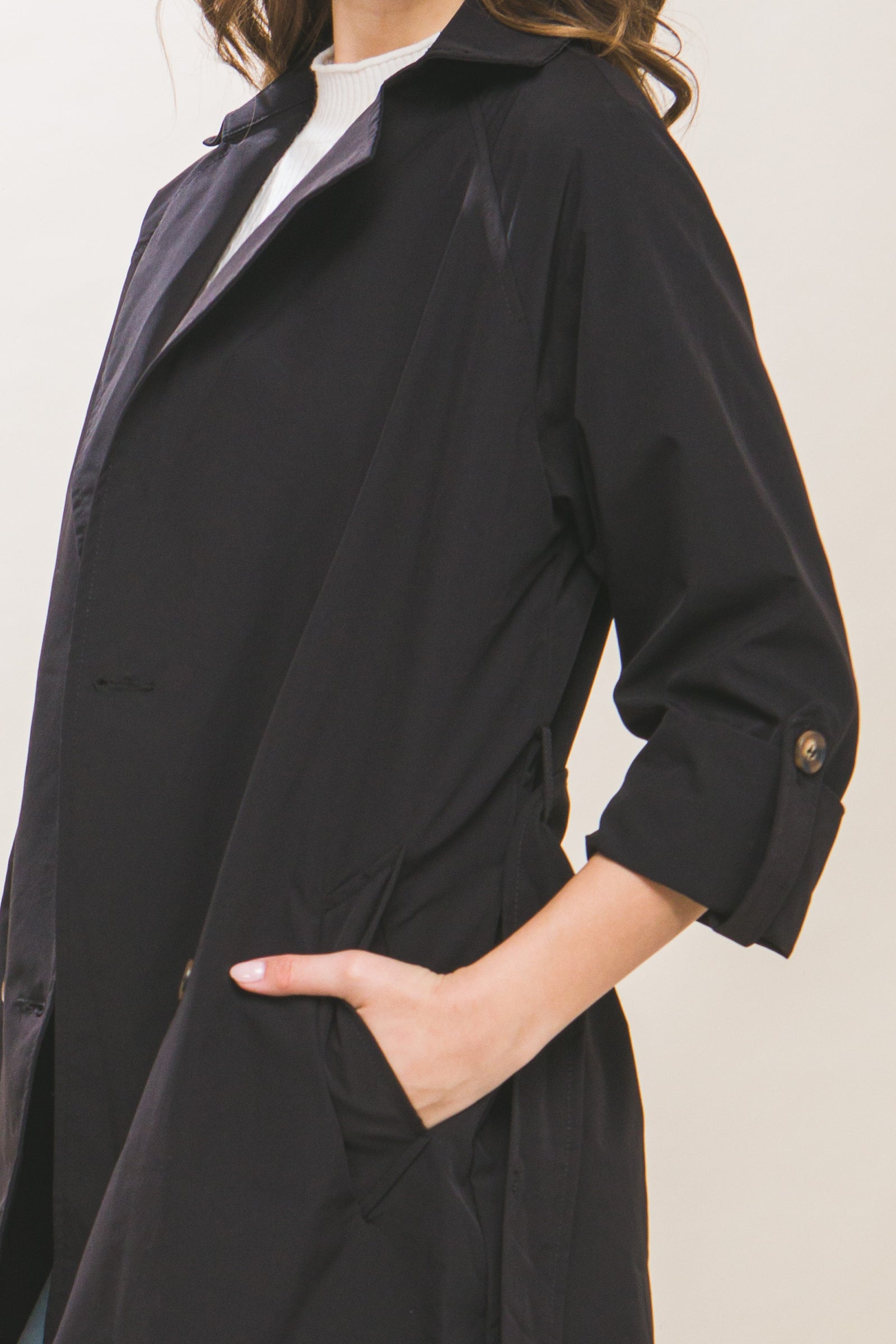 Belted Double Breast Trench Coat
