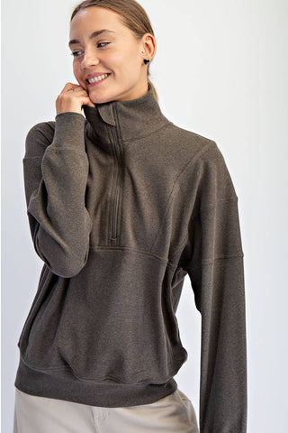 Cowel Button Shoulder Top