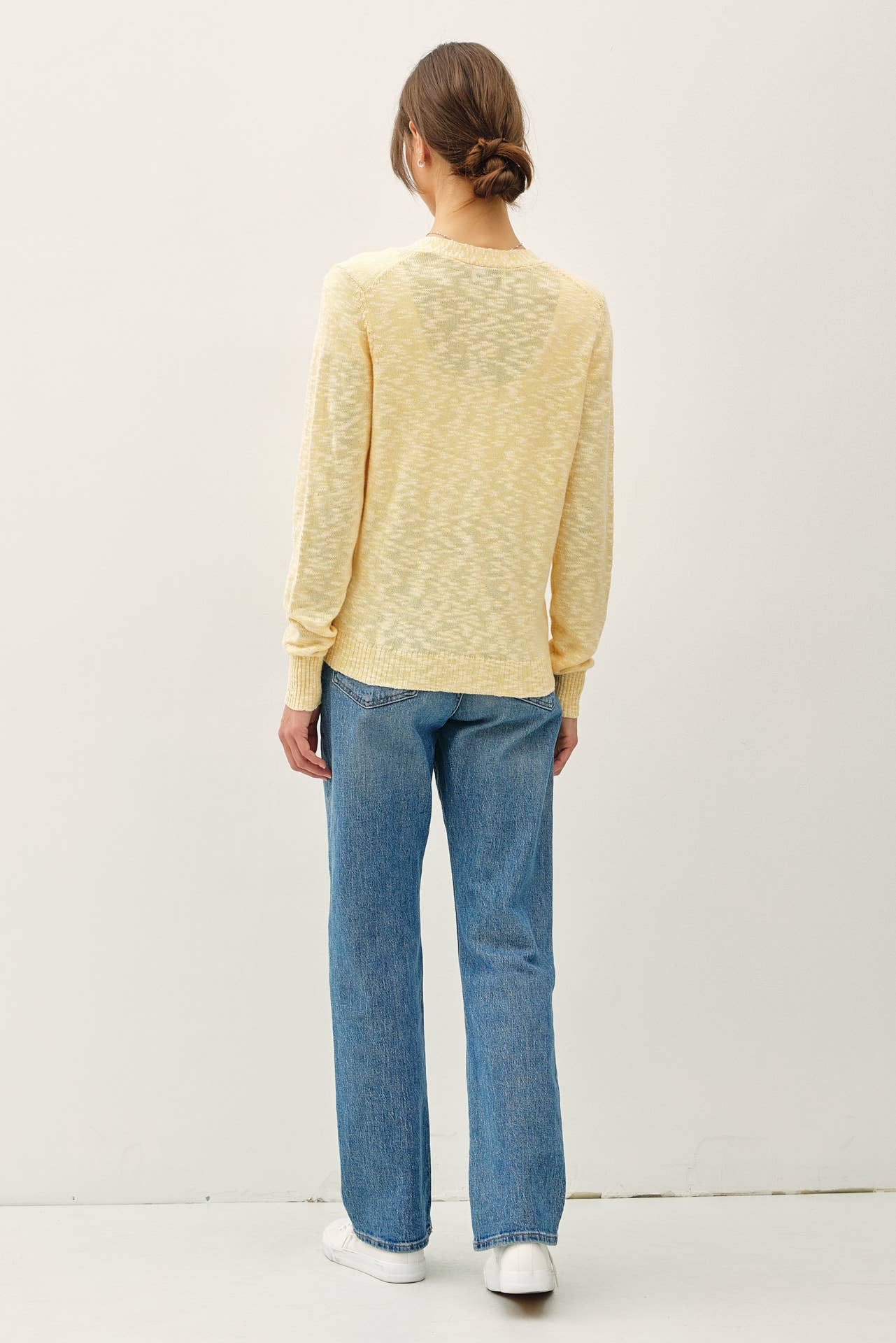 Butter Yellow Cotton Slub Pocket Cardi