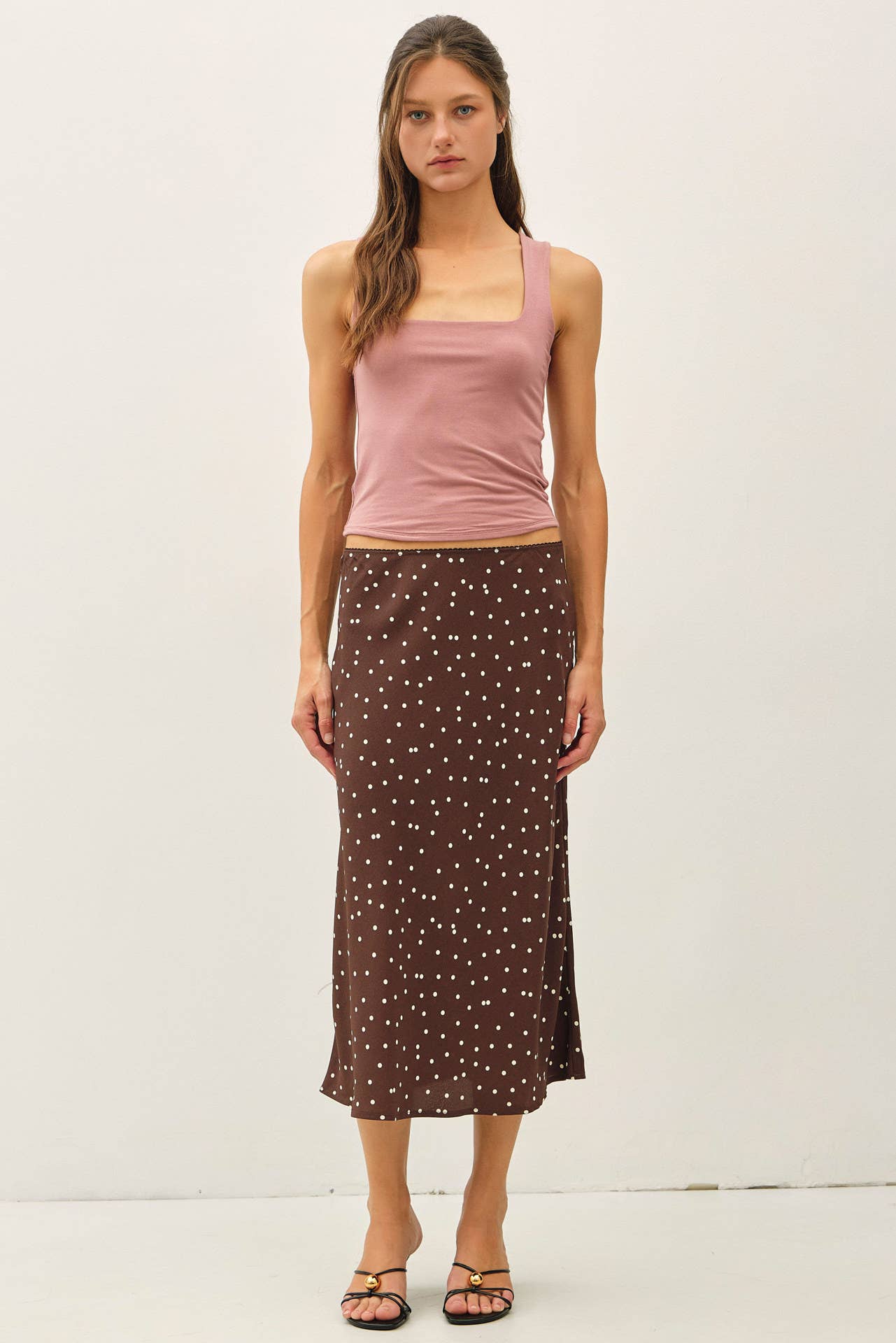 Polka Dot Midi Skirt