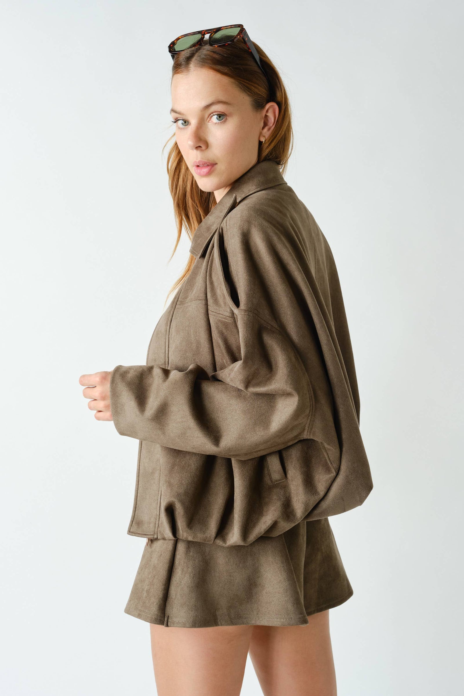 Suedette Parachute Jacket