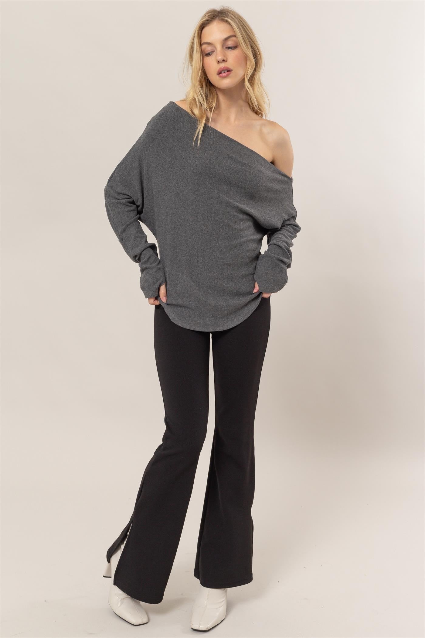 One Shoulder Soft Dolman Top