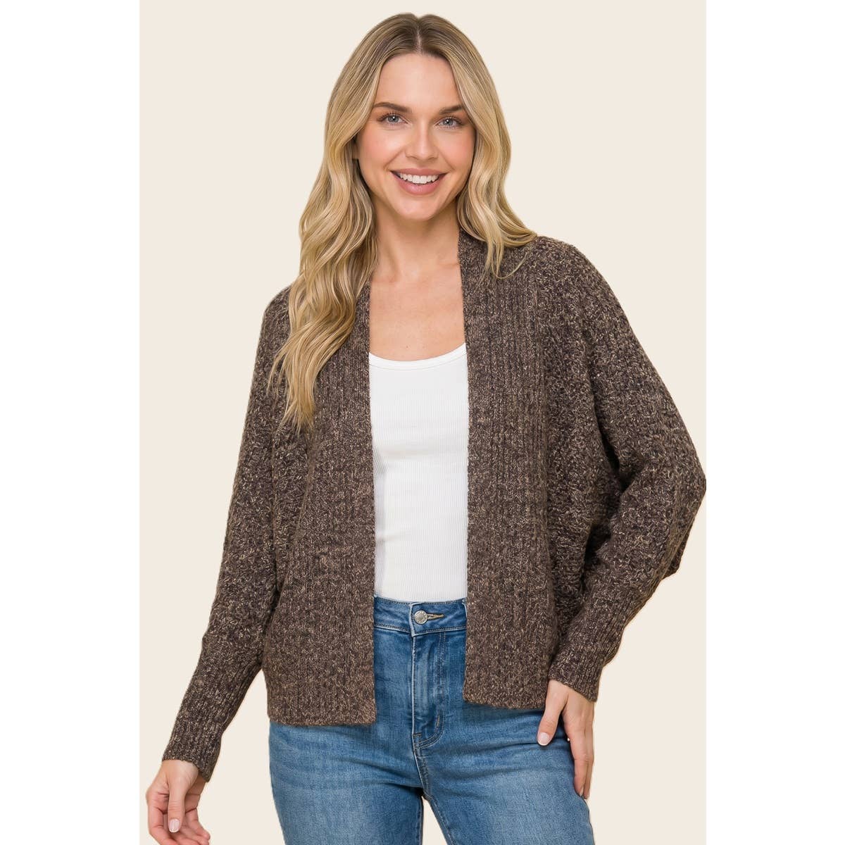 Waffle Weave Dolman Cardigan