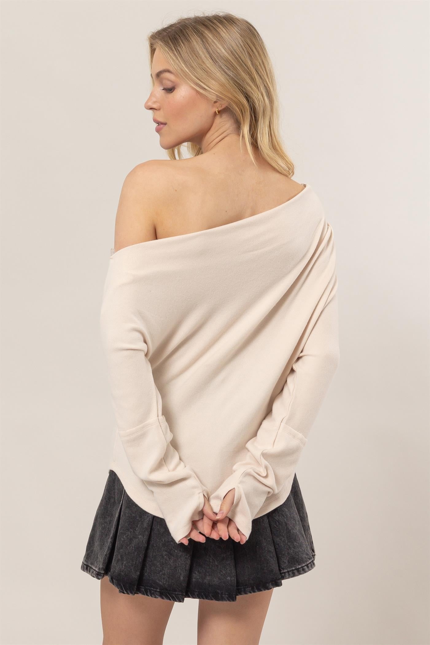 One Shoulder Soft Dolman Top