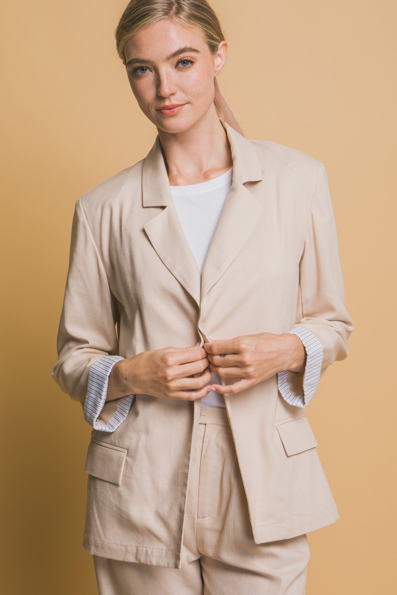 Oatmeal Linen Blazer