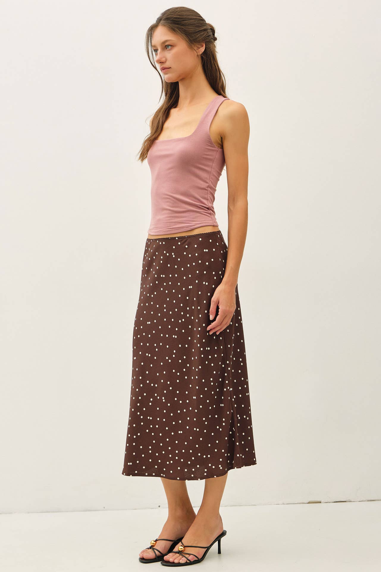 Polka Dot Midi Skirt