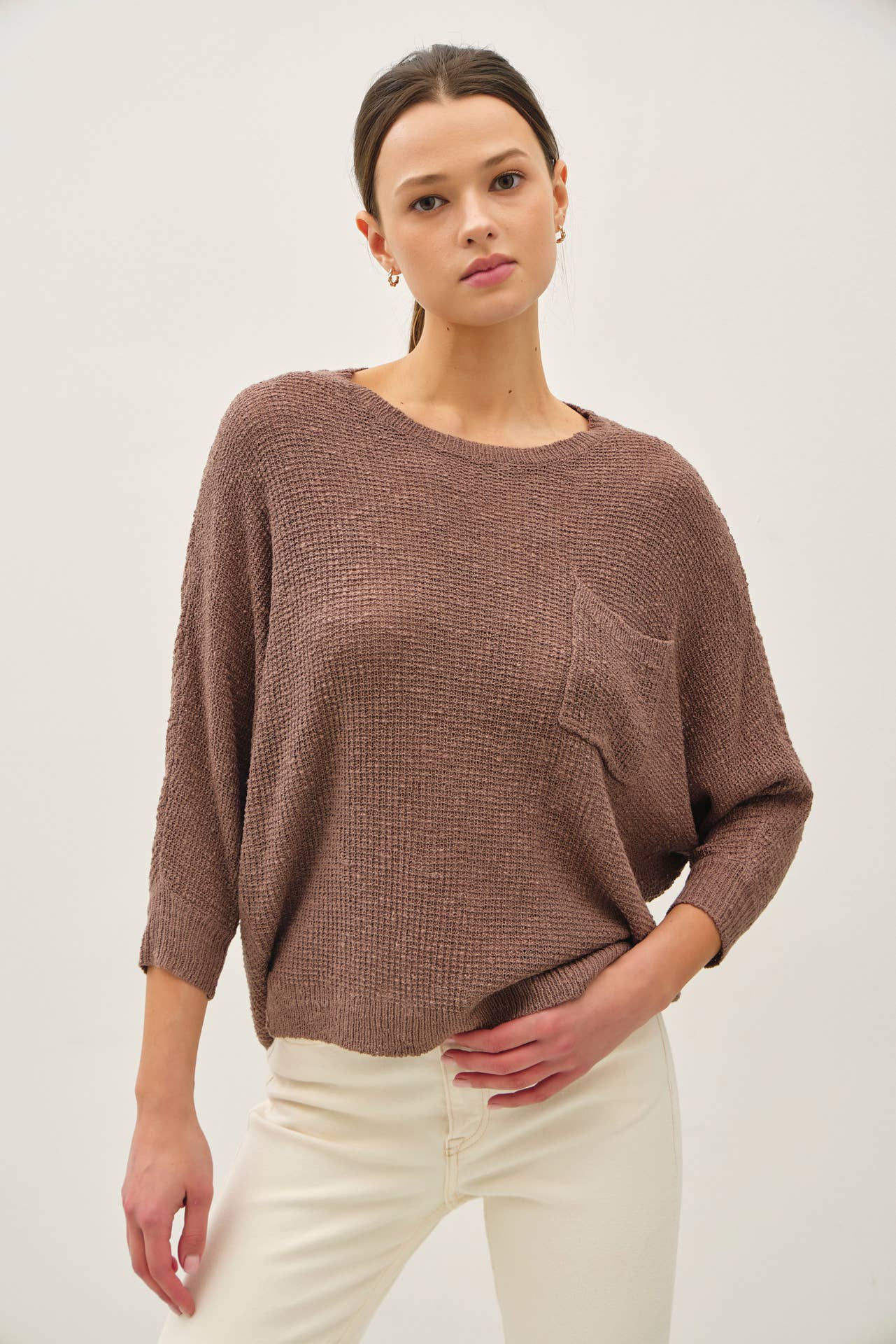 Dolman Sleeve Pocket Sweater