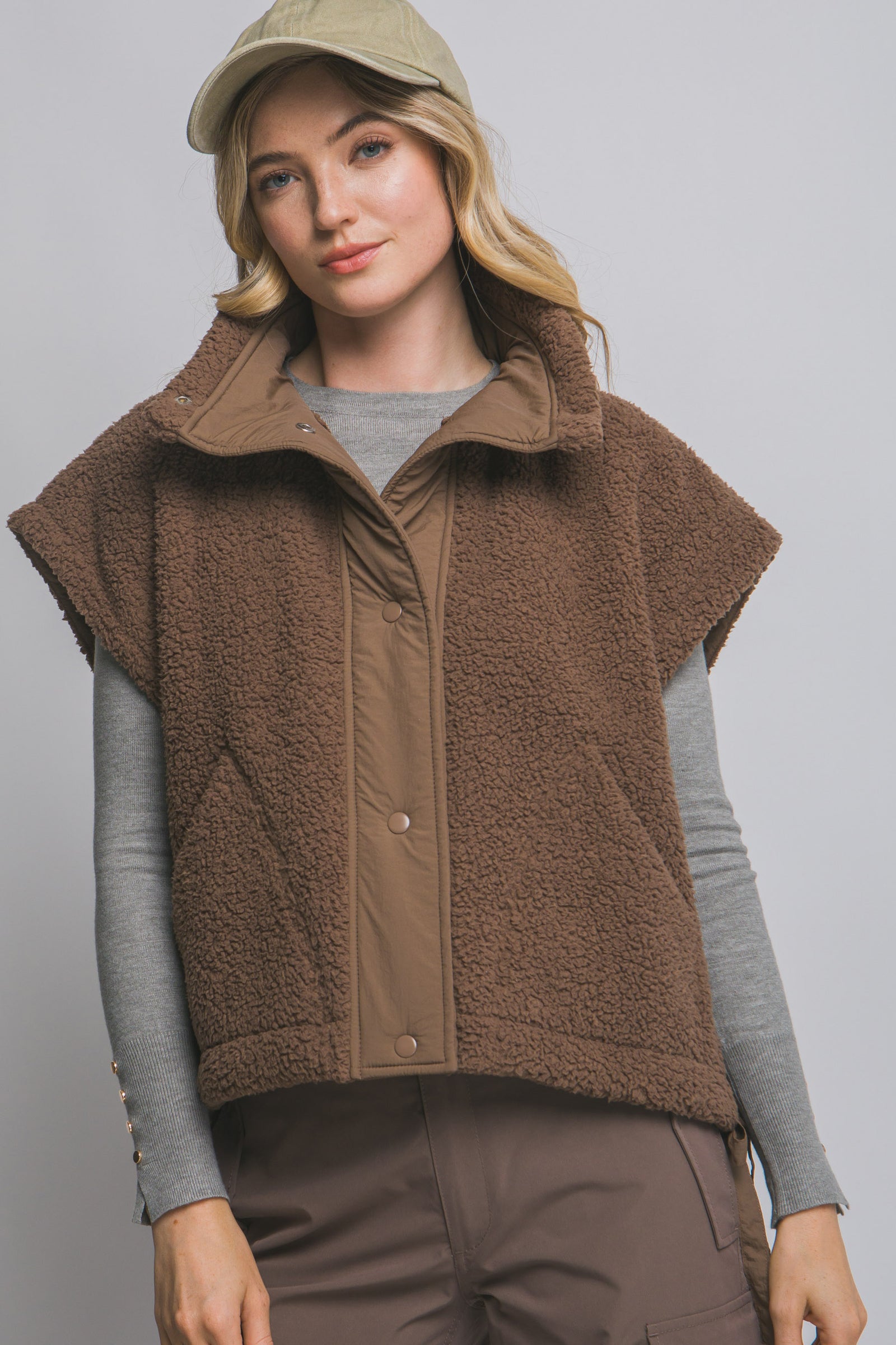 Tie Up Crop Fleece Vest