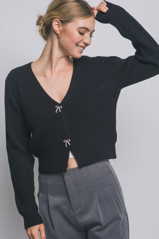 Wine Chenille Curve Hem Sweater