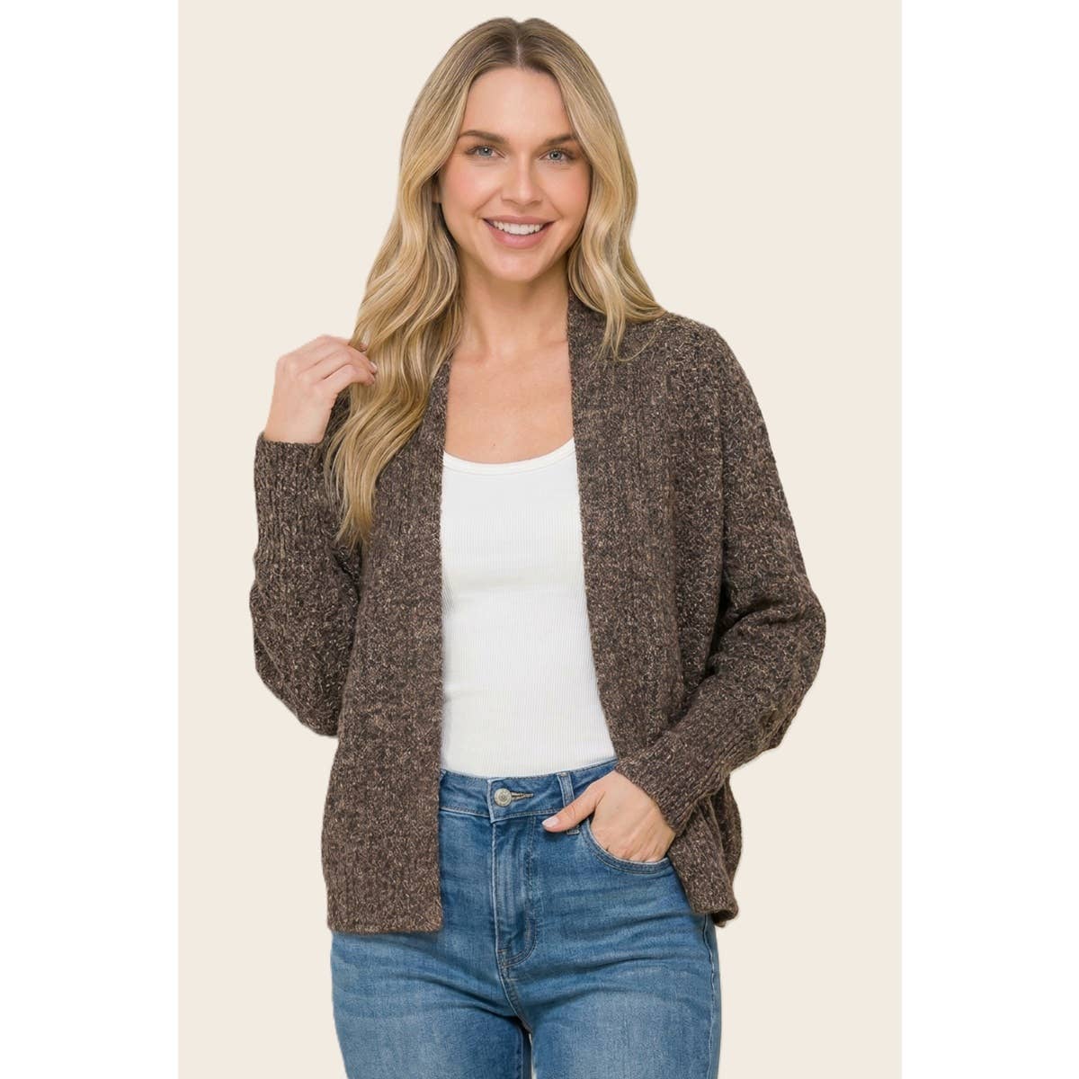 Waffle Weave Dolman Cardigan