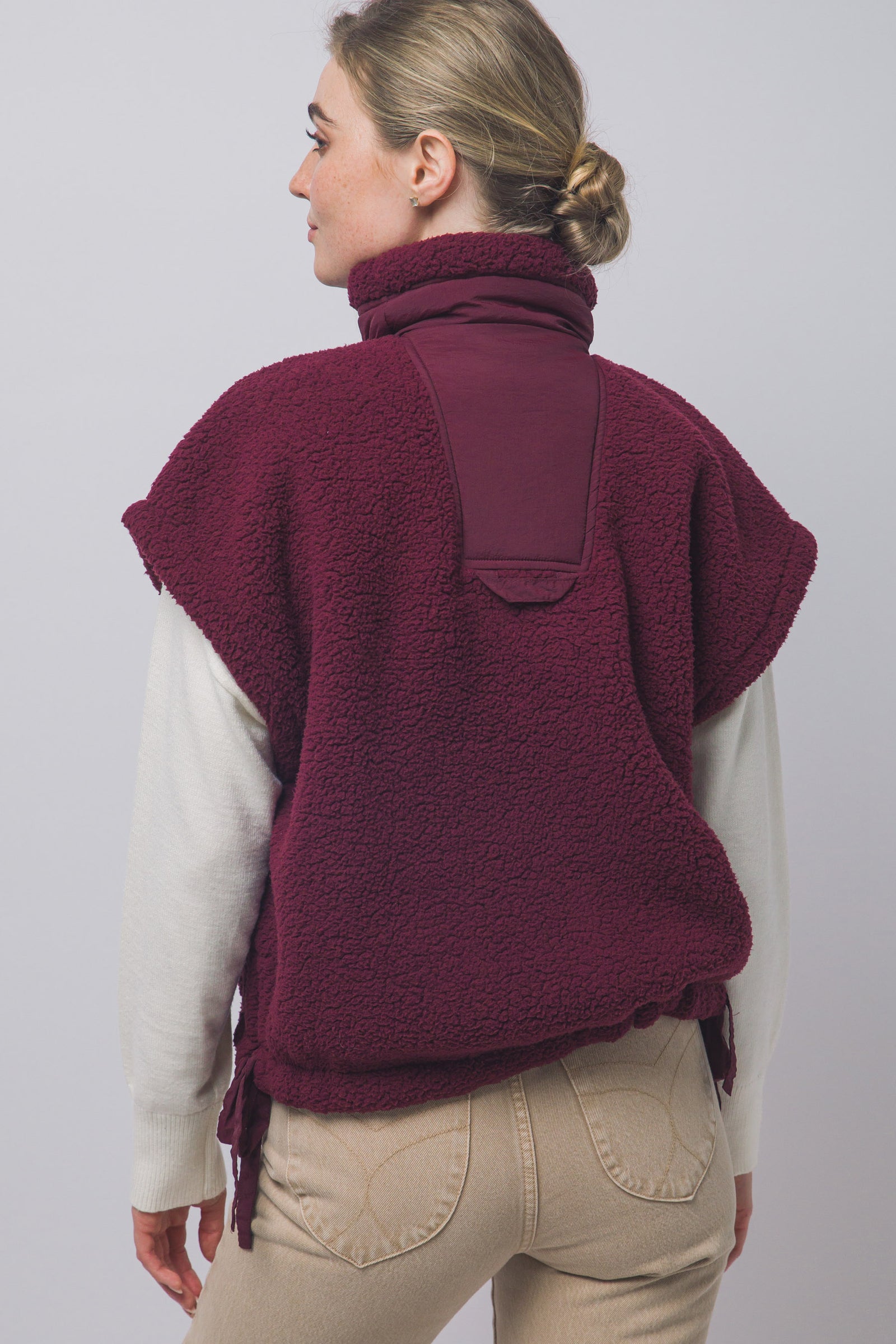 Tie Up Crop Fleece Vest