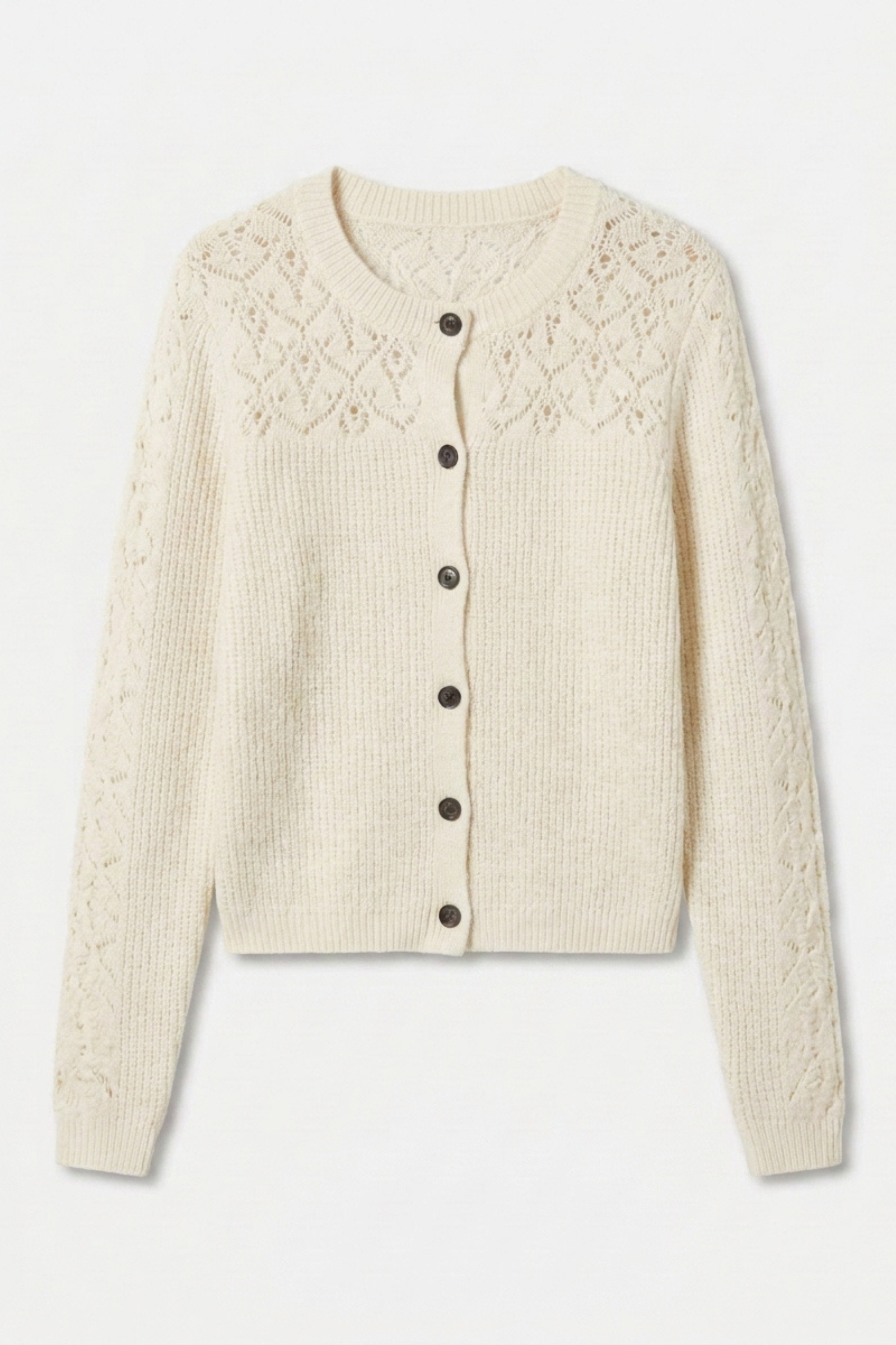 Off-White Crochet Button Cardi