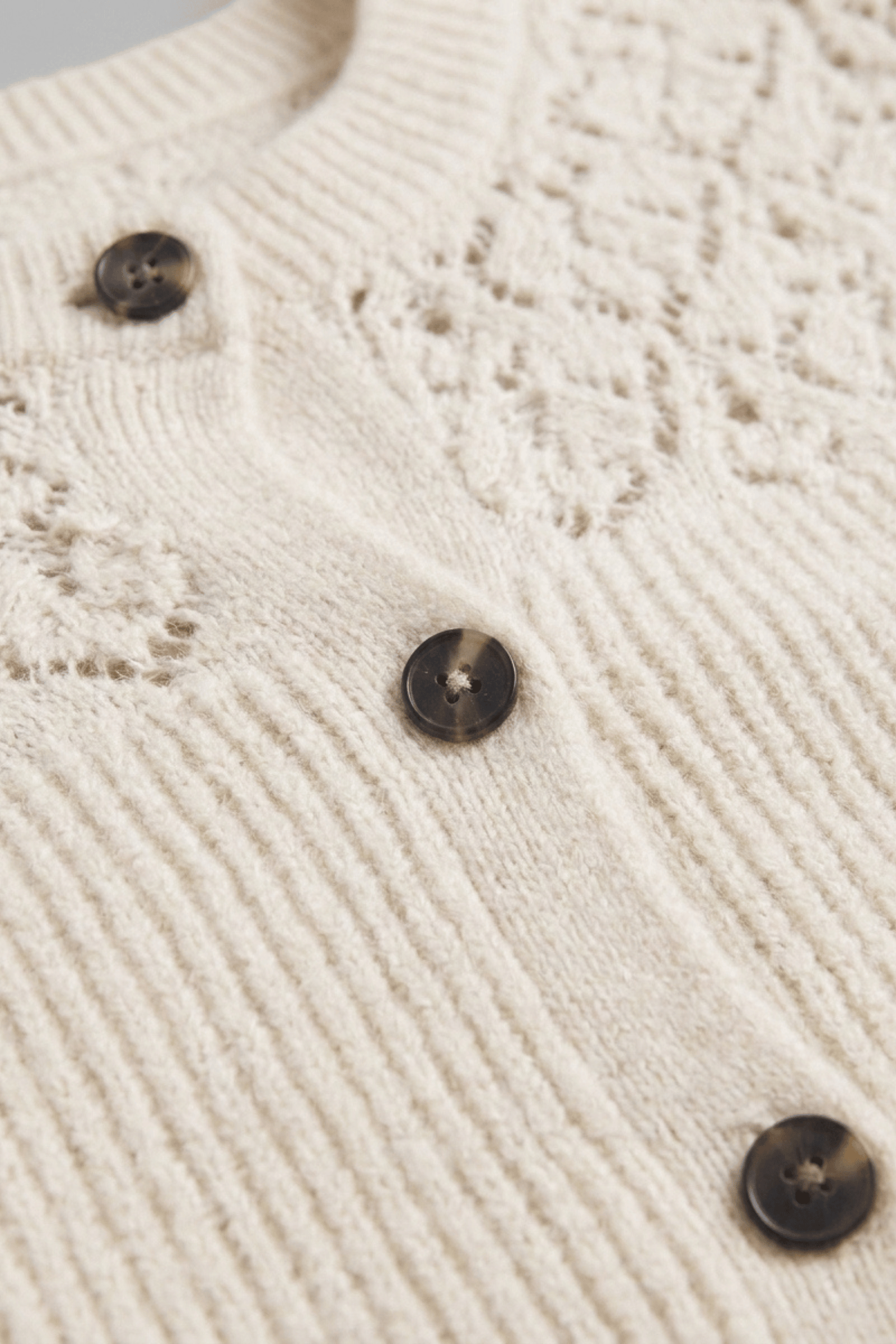 Off-White Crochet Button Cardi