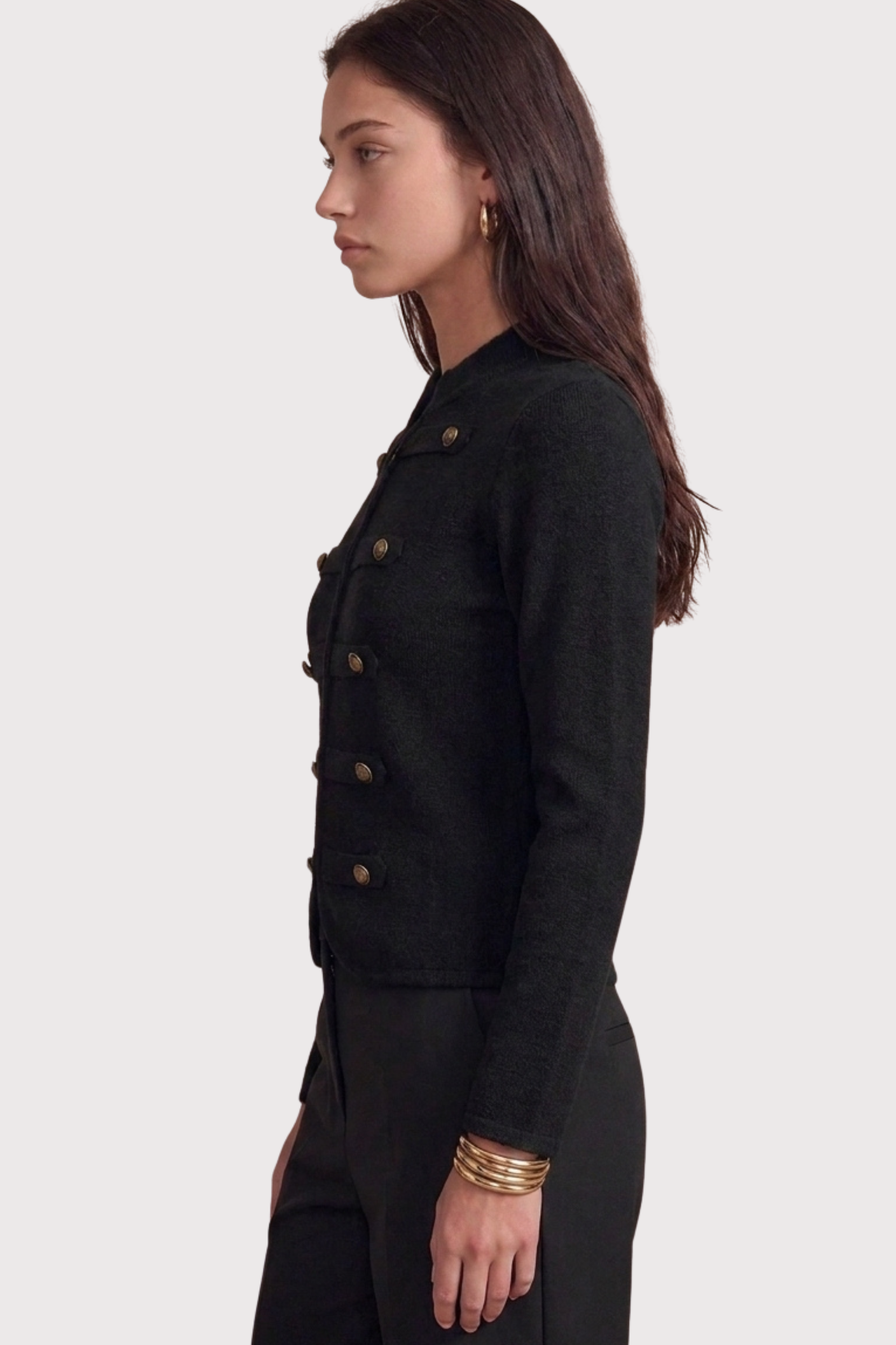Knit Military Button Jacket