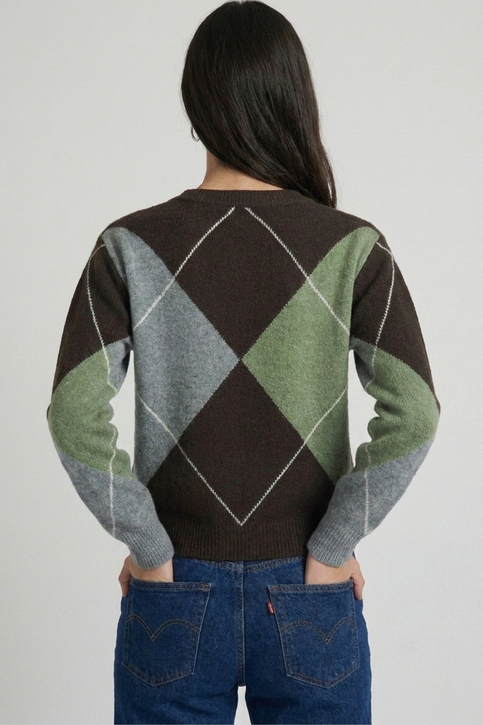 Argyle V-Neck Sweater