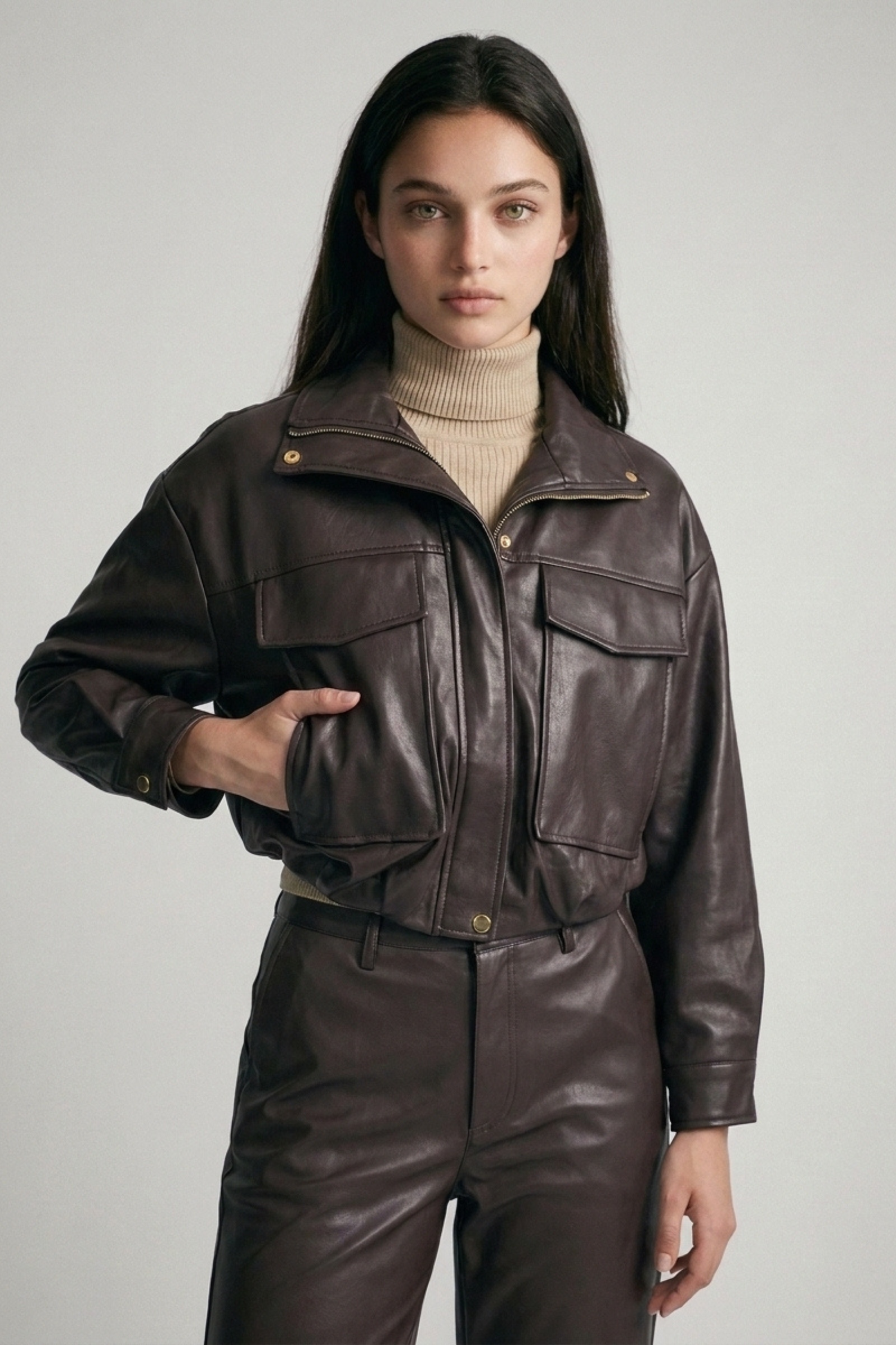 Espresso Pocket Aviator Jacket