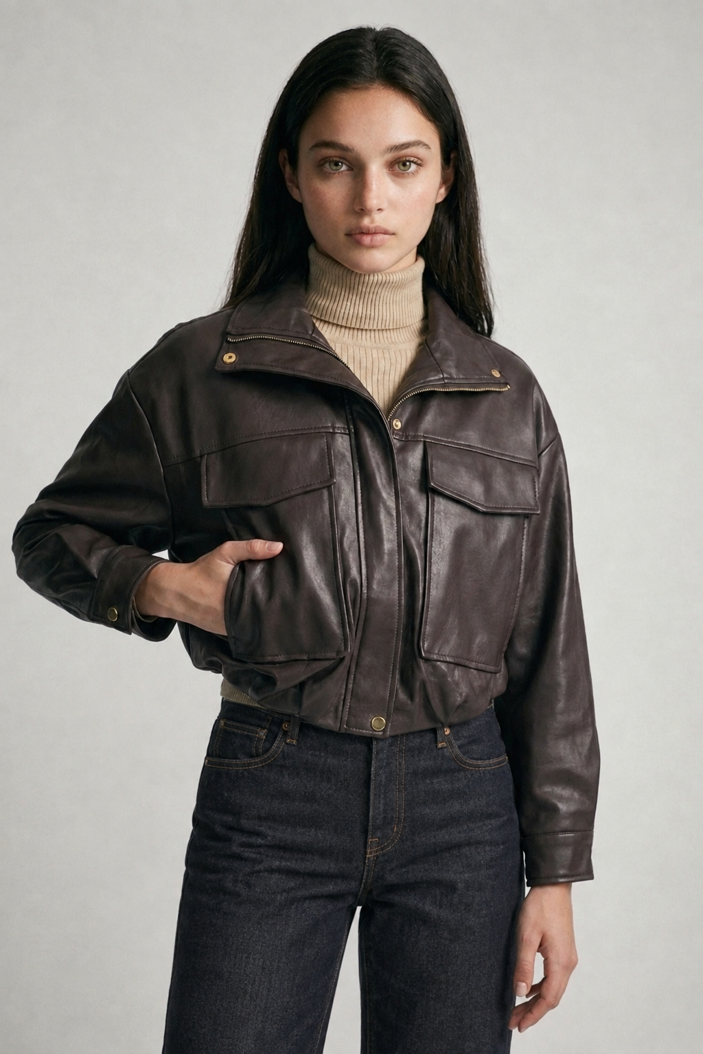 Espresso Pocket Aviator Jacket