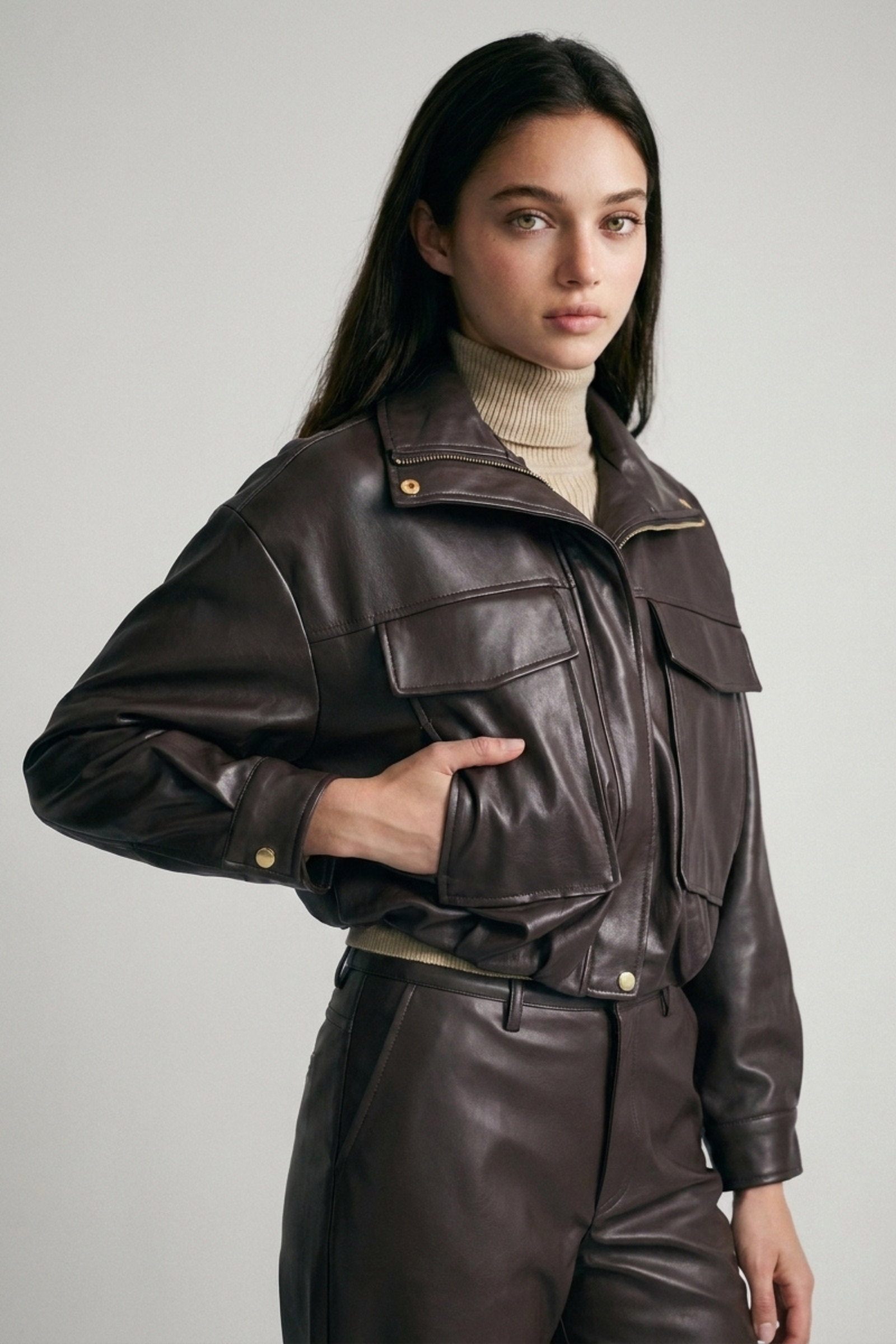 Espresso Pocket Aviator Jacket