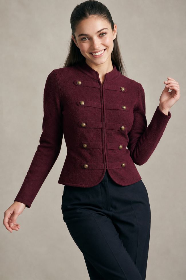 Knit Military Button Jacket