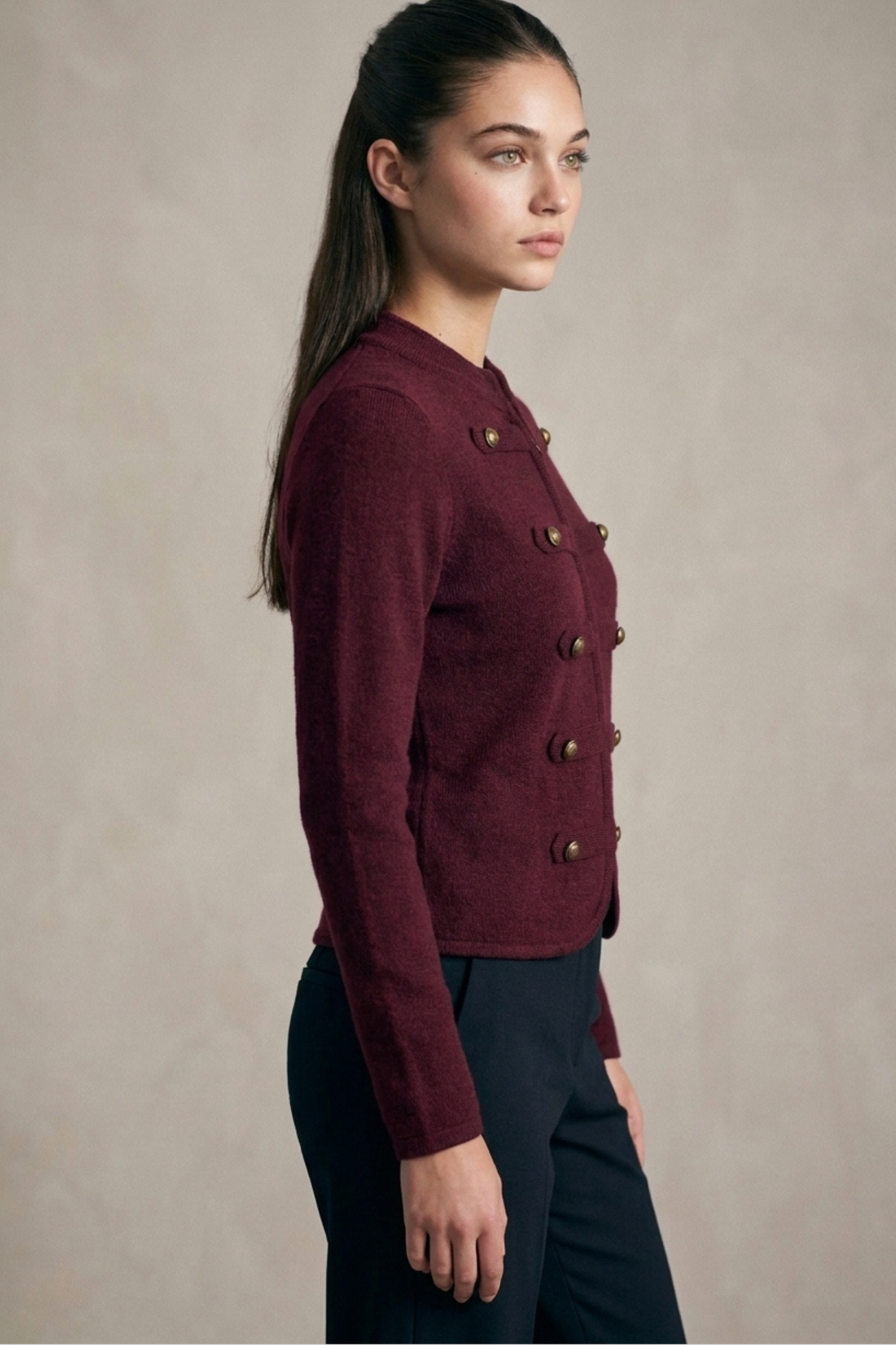 Knit Military Button Jacket