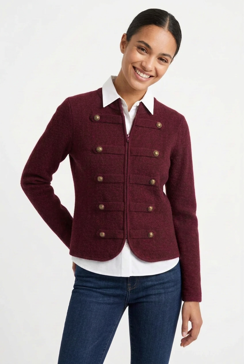 Knit Military Button Jacket