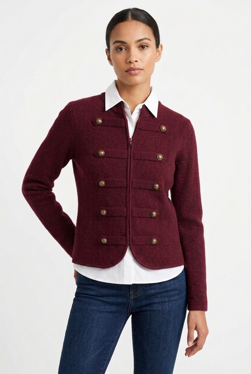 Knit Military Button Jacket