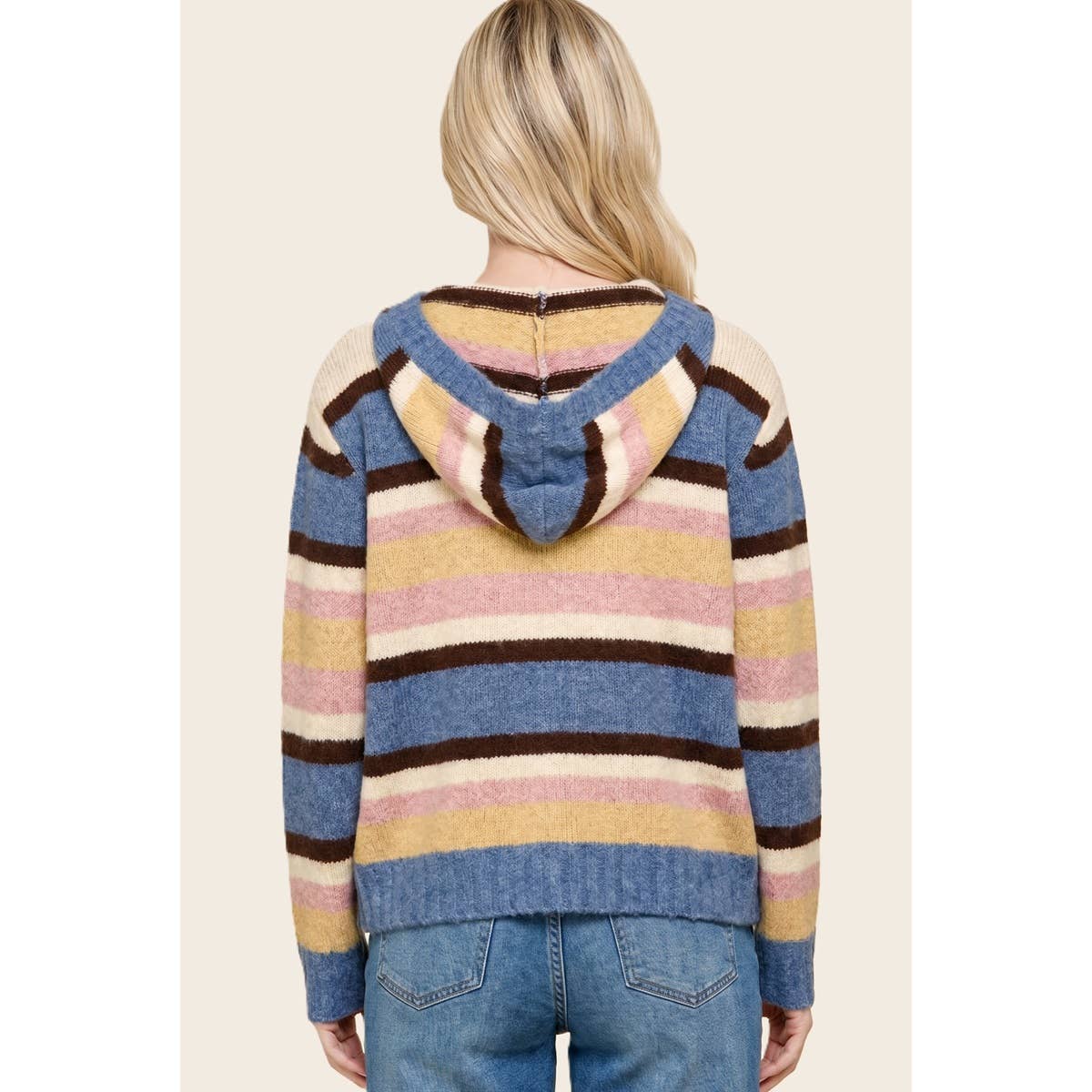 Colourful Stripe Hooded Cardi