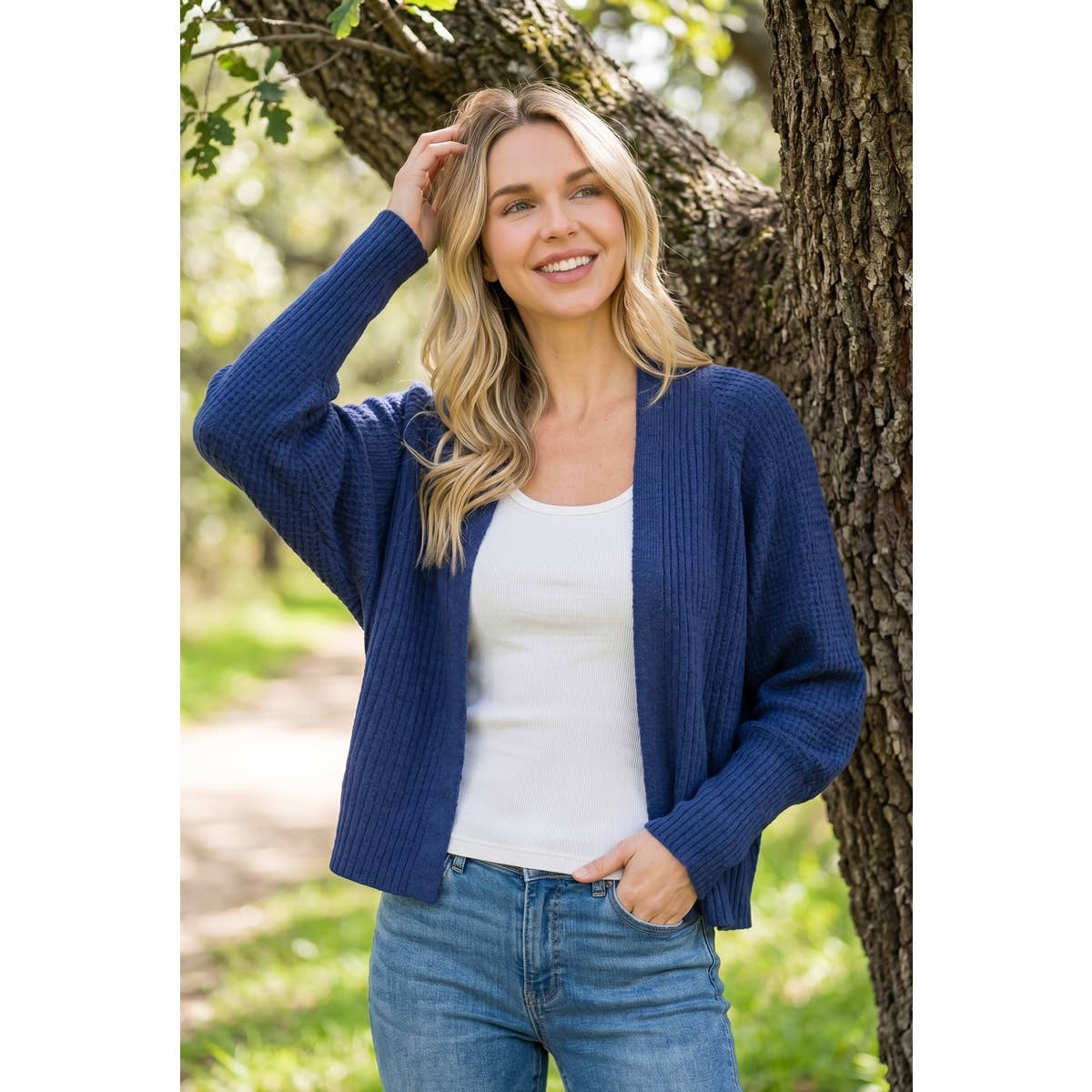Waffle Weave Dolman Cardigan