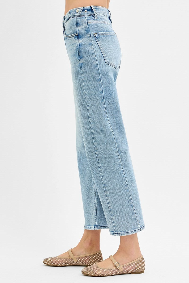 Light Panel Barrel Jeans