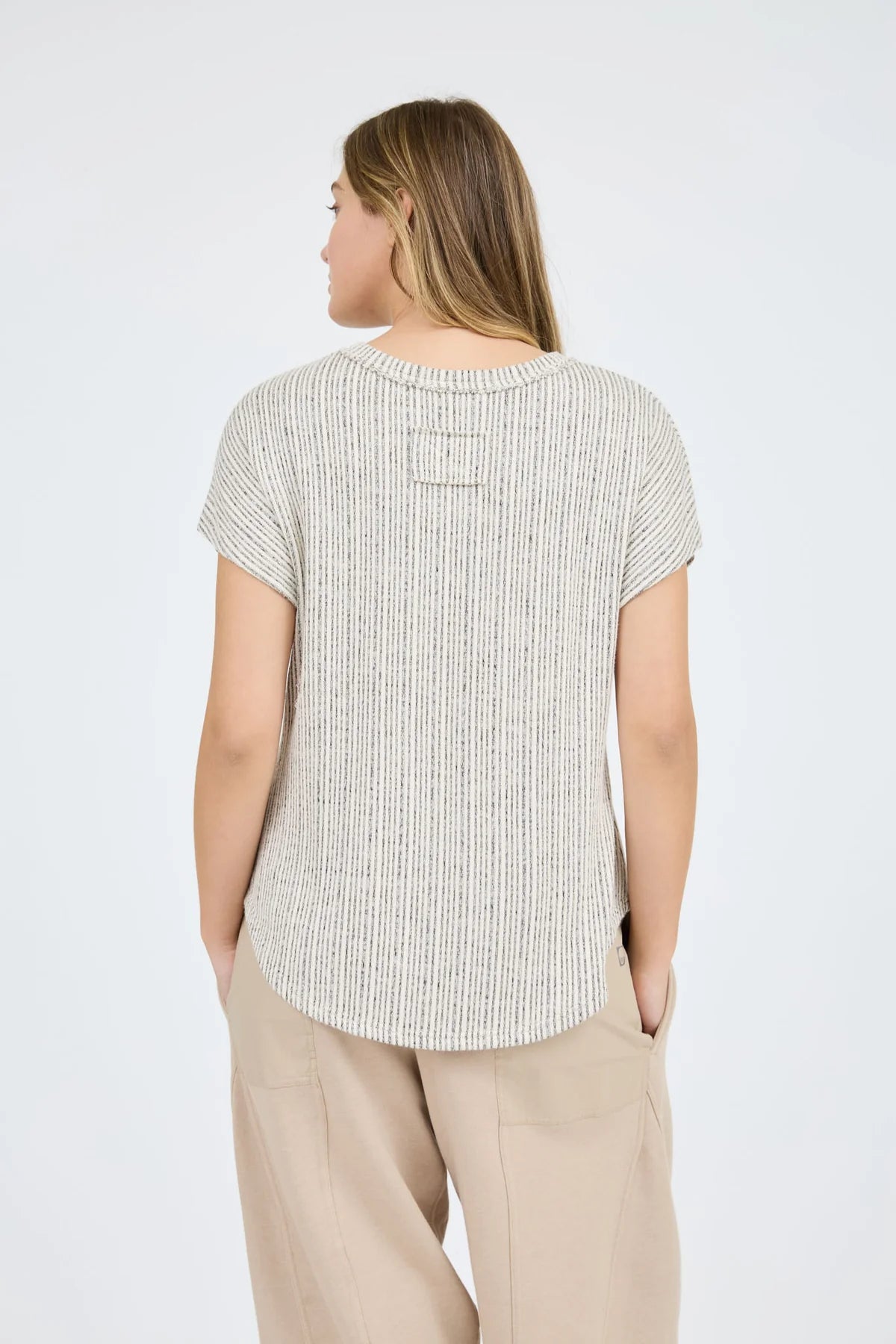 Marled Knit V-neck Sweater Top