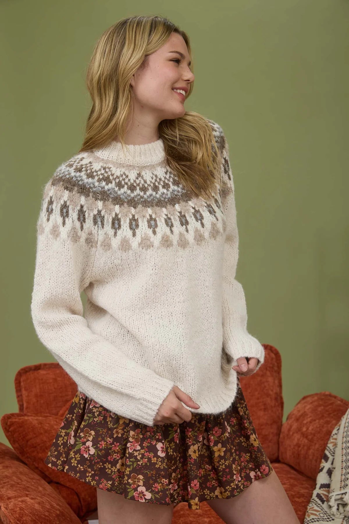 Cream Fair isle Sweater