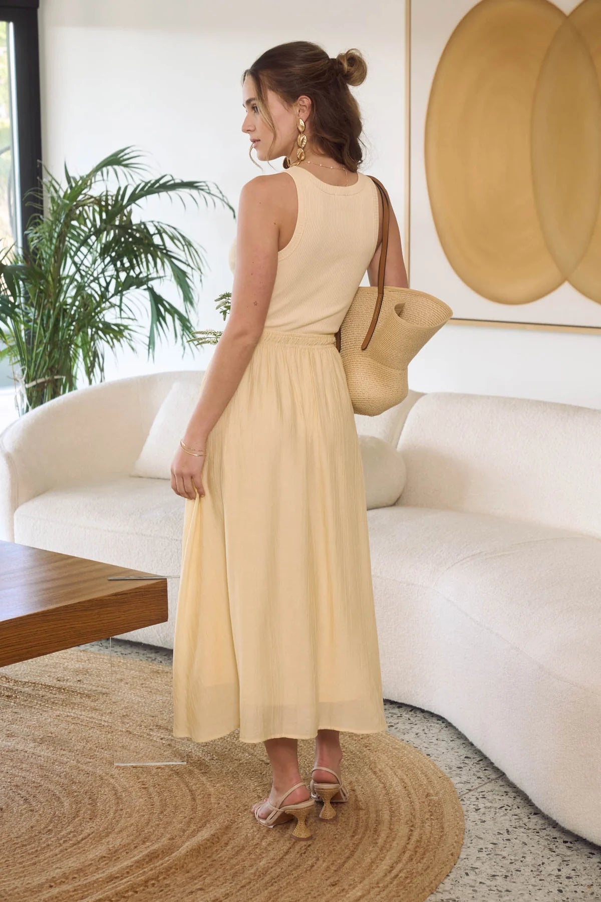 Butter Yellow Twofer Midi Dress